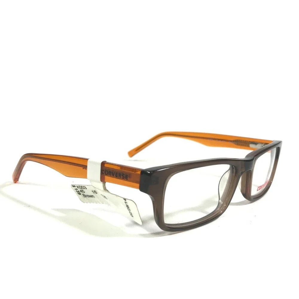 Converse Kids Eyeglasses Frames K003 BROWN Orange Rectangular Full Rim 45-16-130